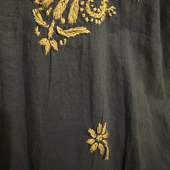 Roberta Roller Rabbit Dark Navy Bespoke Faith Dress with beige embroidery size M - Picture 13 of 15